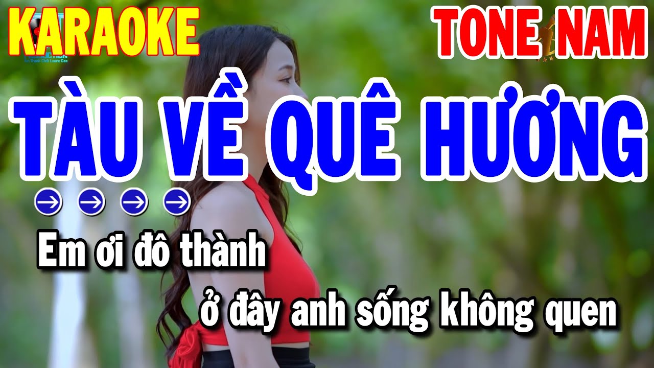 Karaoke Tàu Về Quê Hương Tone Nam | Nhạc Sống Cha Cha Dễ Hát | Karaoke Thanh Hải