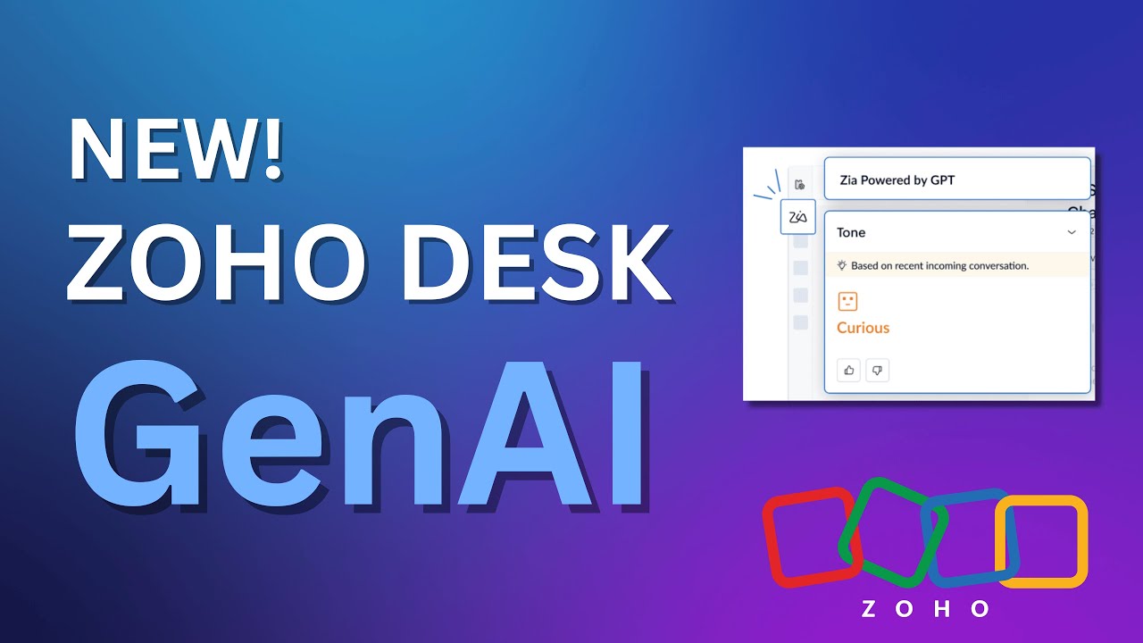 Zoho GenAI Zia LLM for Zoho Desk | Customer Support AI