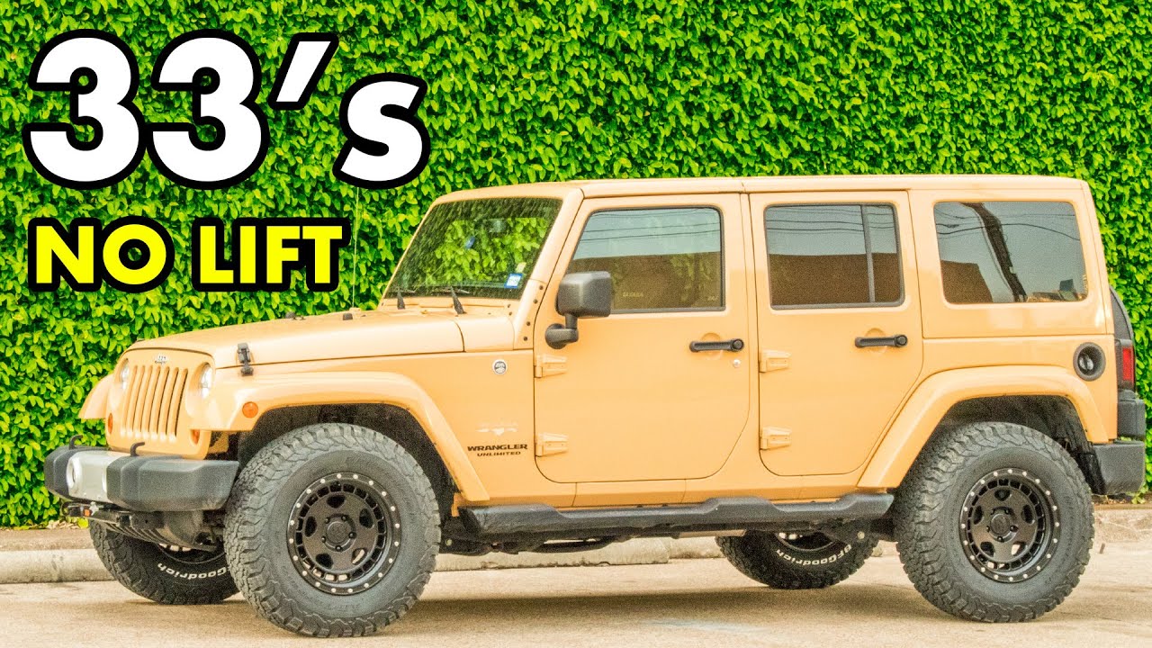 33 Inch Tires On Stock JK with NO LIFT? (How To Do It Right on a Jeep Wrangler)