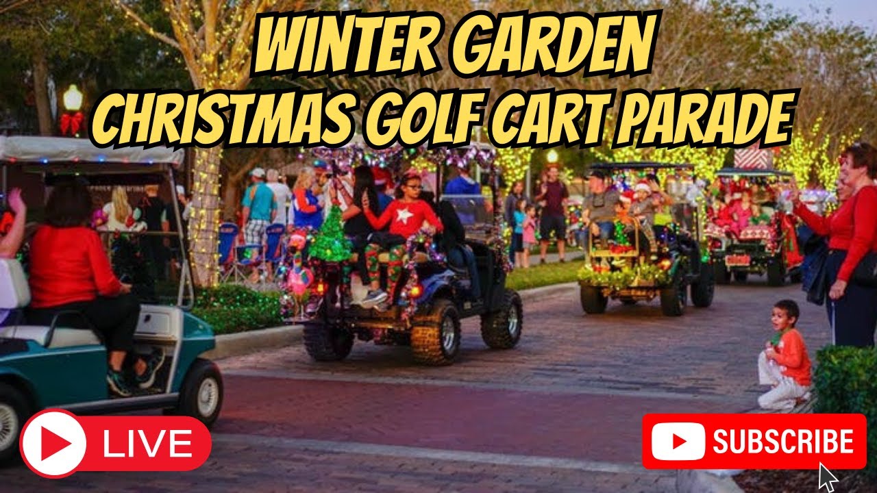 🔴LIVE: Downtown Winter Garden Christmas Golf Cart Parade 🎄✨ Holiday Lights & City Hall Show!