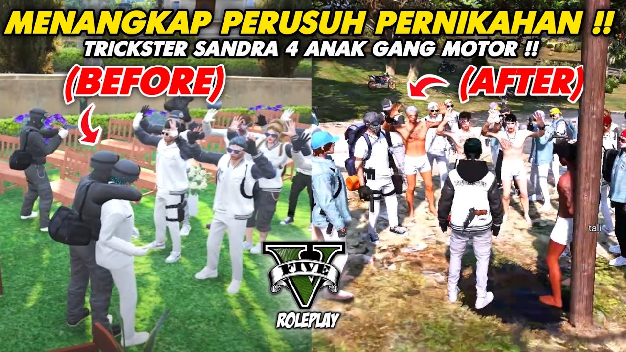 TRICKSTER BERHASIL MENANGKAP PERUSUH PERNIKAHAN !! SANDRA ANAK GANG MOTOR !! GTA V ROLEPLAY