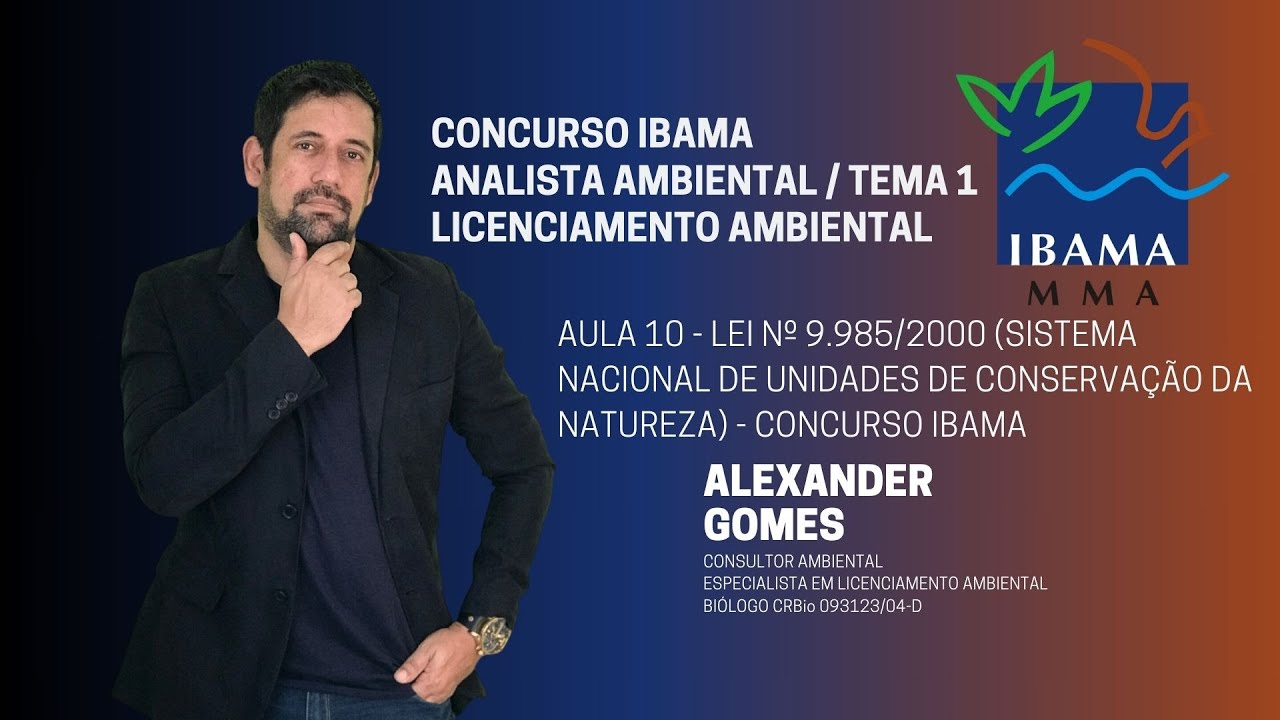 Aula 10 - Lei Nº 9.985/2000 SNUC Cargo Analista Ambiental Concurso IBAMA 2024 / 2025
