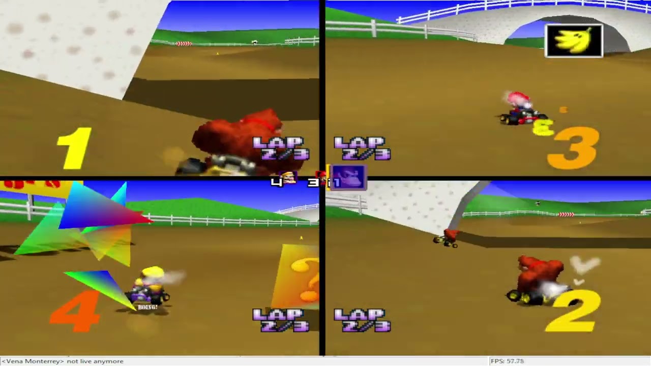 Mario kart 64 - 4VS Kaillera - Match 75 (part 1)