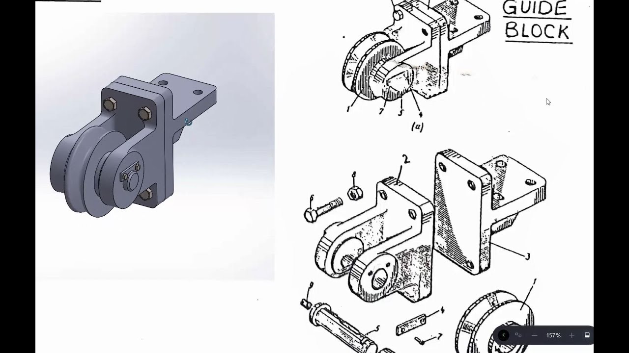 Guide Block  SolidWorks tutorial parts & assembly