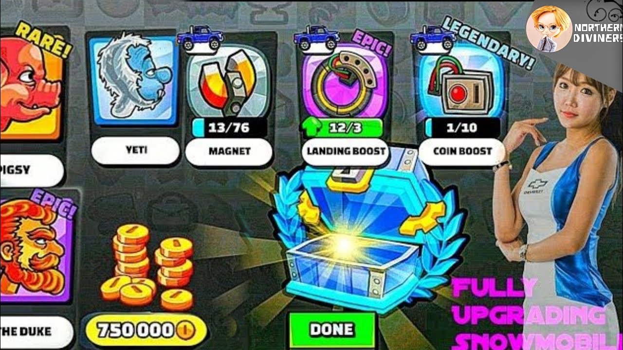 100000 Diamonds spending in Hill Climb Racing 2