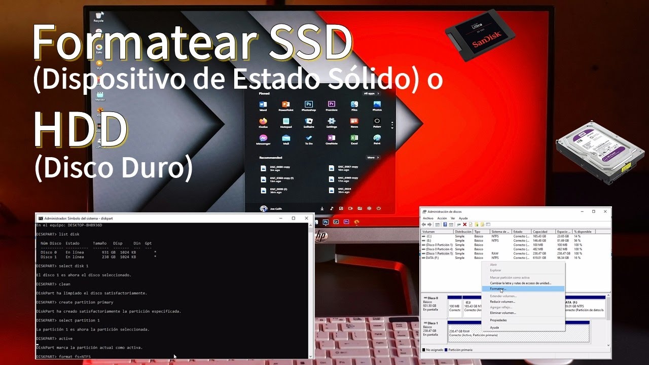 formatear disco de estado solido ssd o disco duro hdd