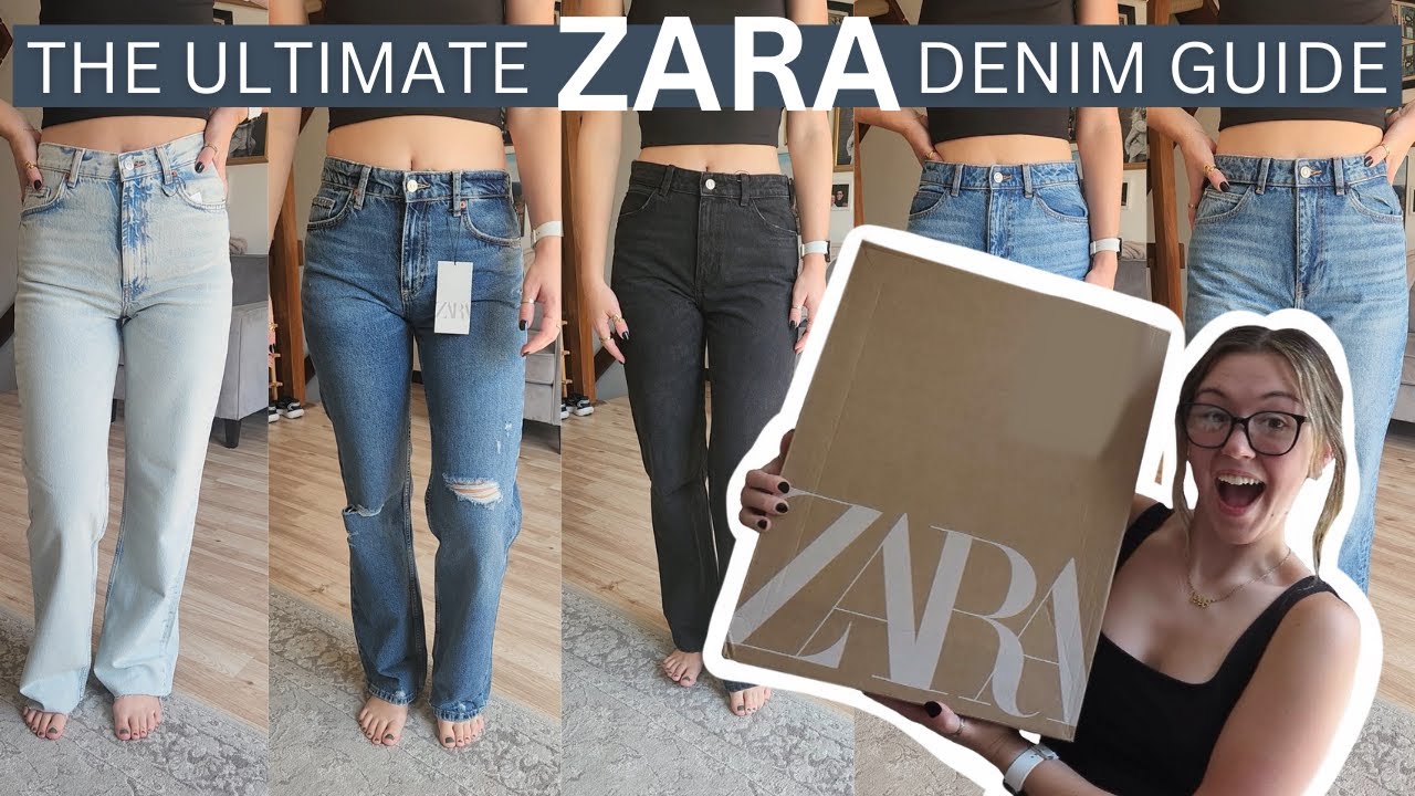 THE ULTIMATE ZARA DEMIN GUIDE || trying on and reviewing 10 pairs of zara jeans