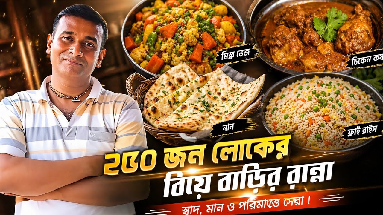 ২৫০ জন লোকের বিয়ে বাড়ির রান্নার কাজের ভিডিও দেখুন কি কি রান্না হলো 🤔