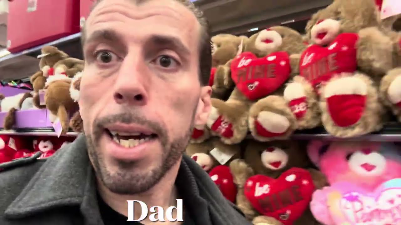 Dad checking out Valentine’s Day stuff at Walmart 