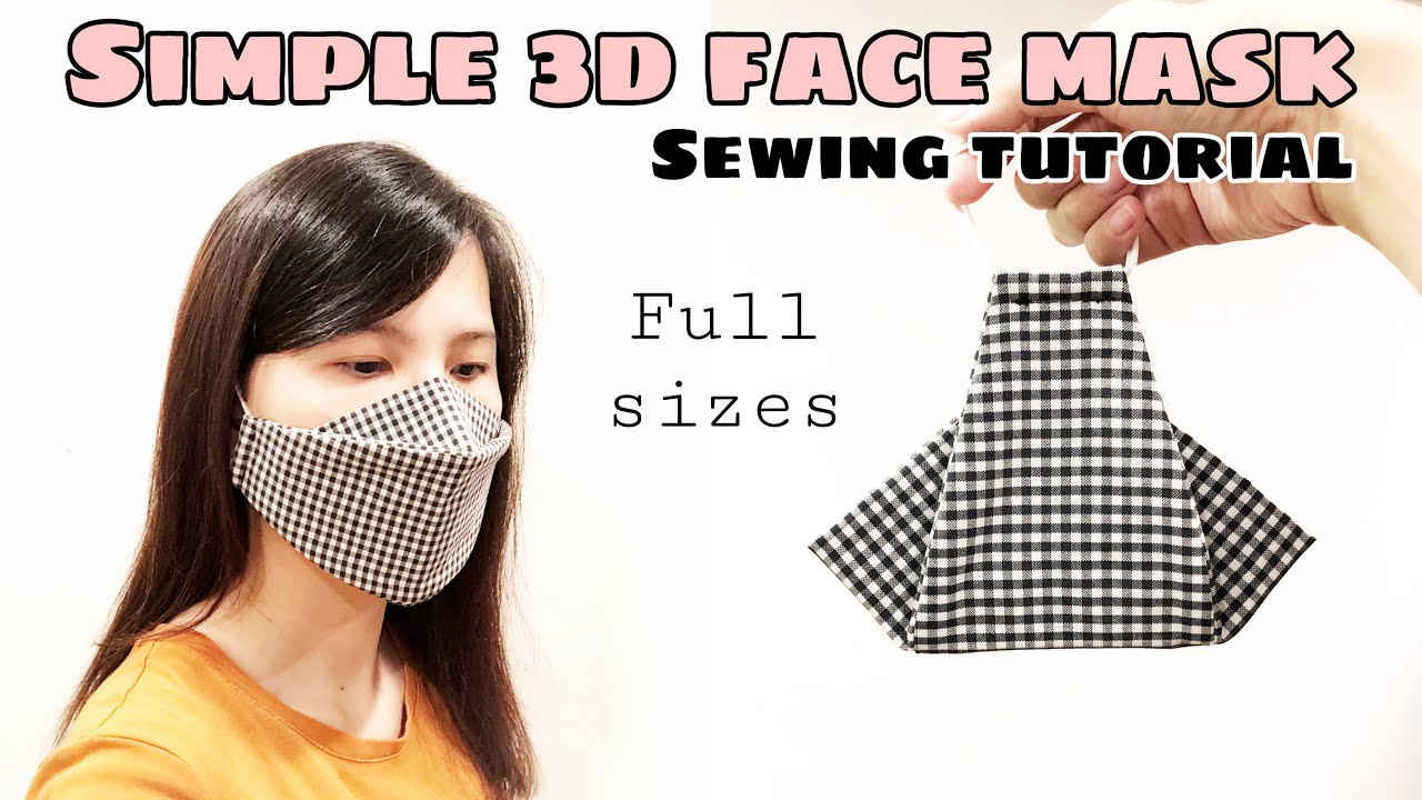 [Super FAST & EASY] Простое учебное пособие по шитью с 3D-маской для лица | Полные размеры