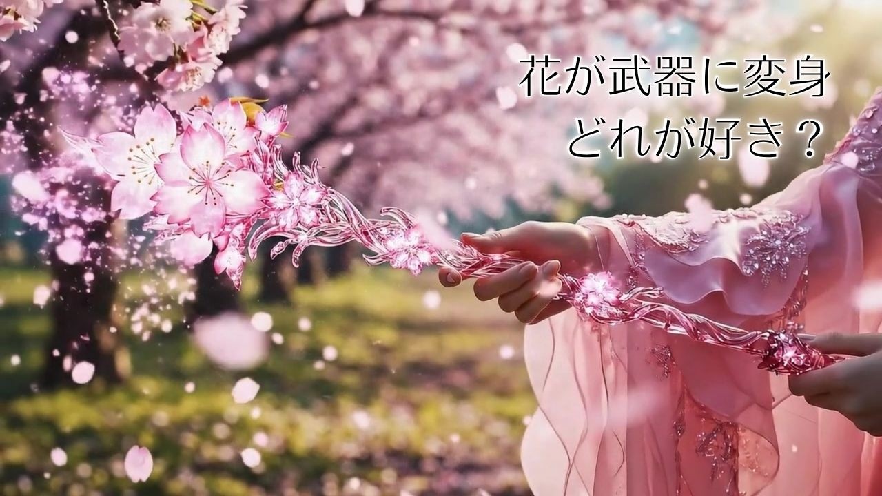 【ASMR】花が武器に変身 どれが好き？フルver.#asmr #ai #satisfyingvideo #satisfyling #relax #relaxing