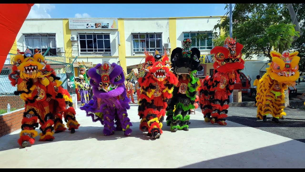 天财宮洪藝醒狮 火麒麟表演 @ 巴生 天和宮喬遷晉宮庆典 Lion Dance by Hong Yi