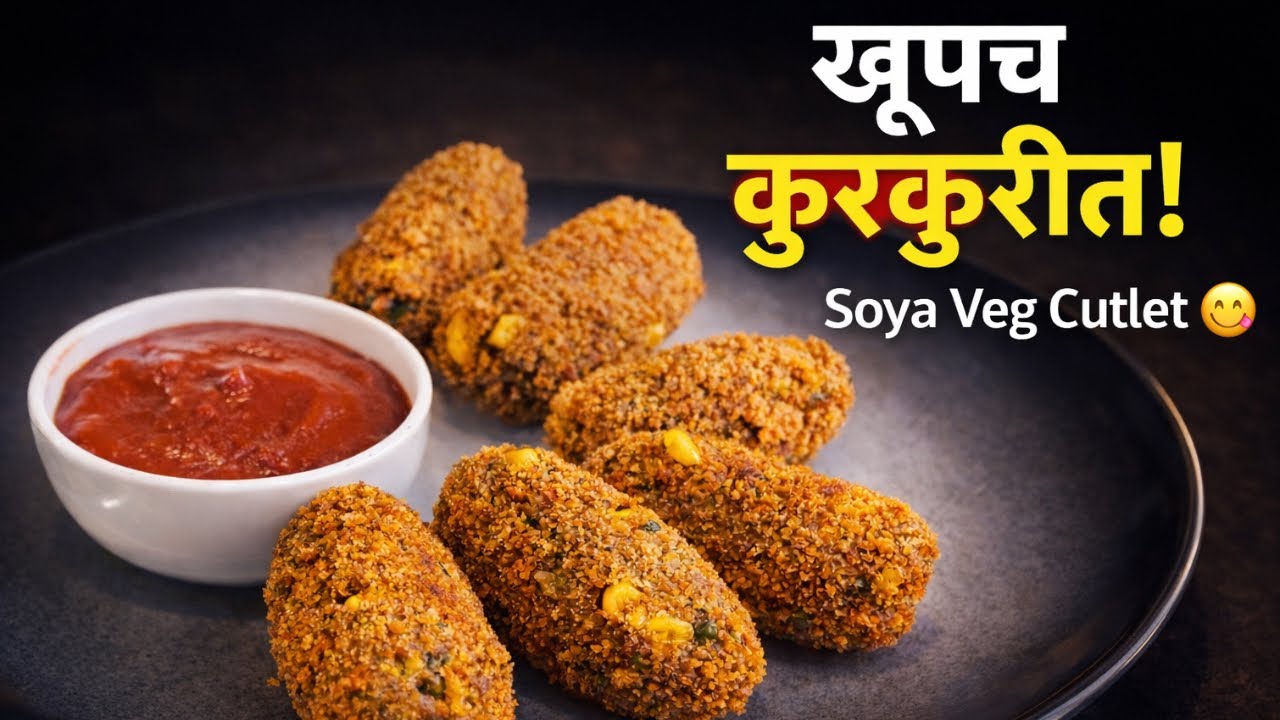 बाहेरून कुरकुरीत, आतून मऊ! बनवा हॉटेलसारखे सोया व्हेज कटलेट | Crispy Soya Cutlets Recipe Marathi |