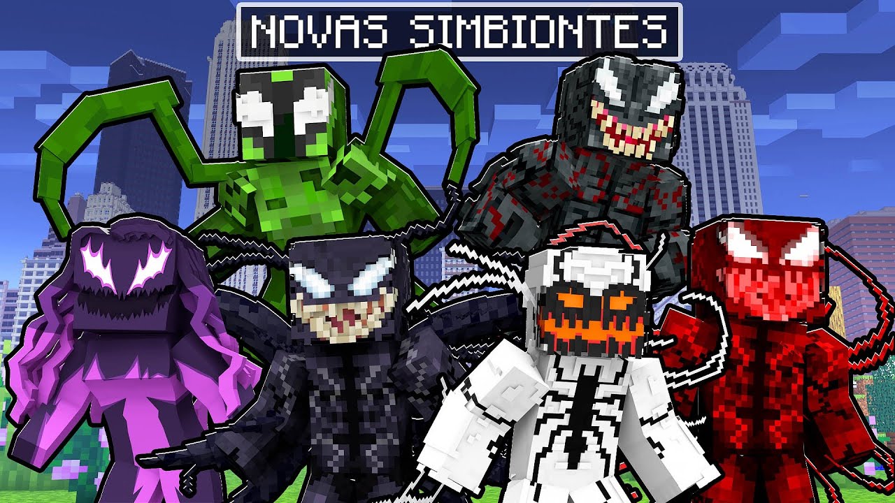 VIREI TODAS as NOVAS SIMBIONTES no Minecraft!! (Venom,Agonia,Anti-Venom)