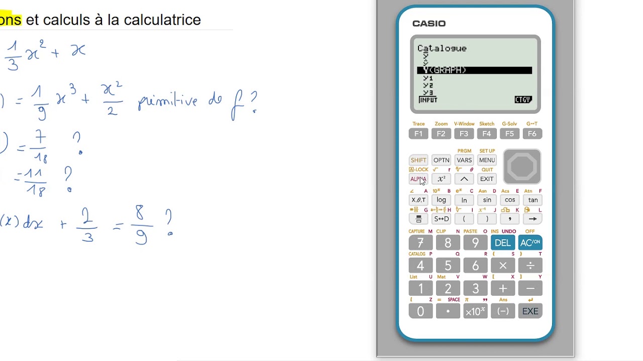 Calculatrice Casio Graph35+E Dérivée Primitive Intégrale