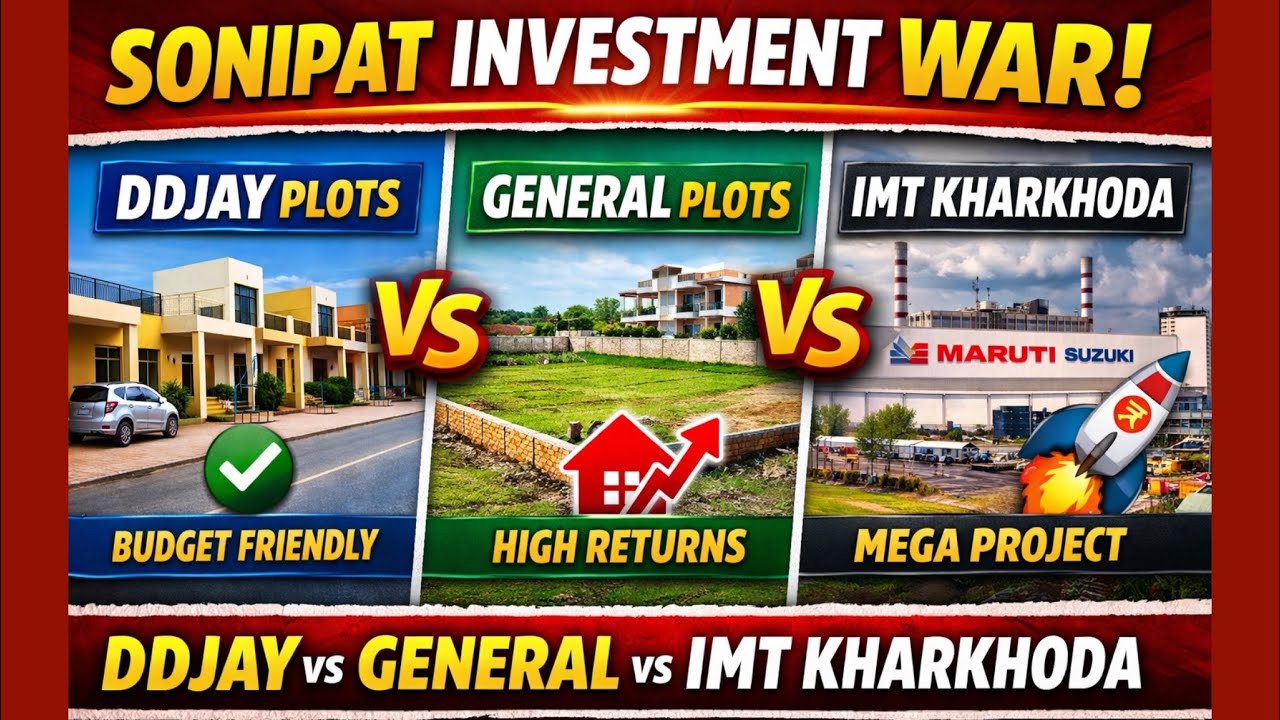 Sonipat Best Investment 2026| DDJAY vs General Plots vs IMT Kharkhoda~Haryana Govt Mega Development✅