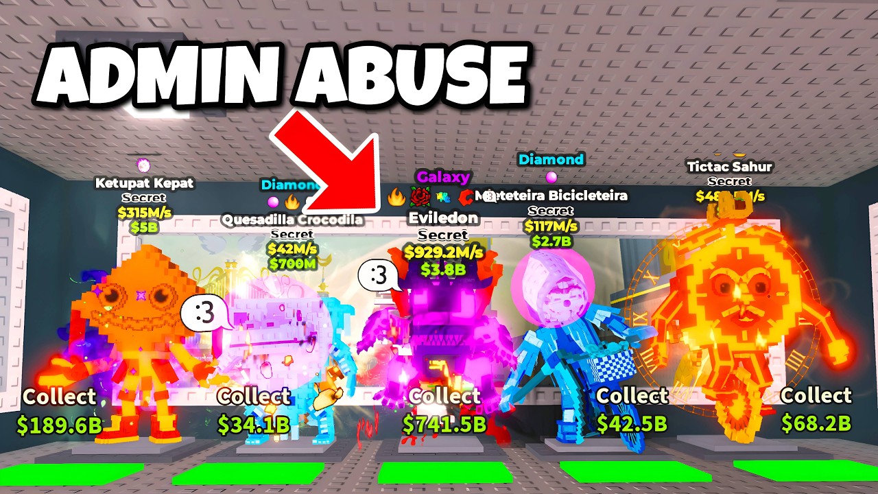 STEALING THE RAREST ITEMS DURING ADMIN ABUSE *900M/s* Steal a Brainrot ROBLOX!