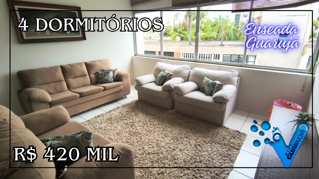 R$ 420 mil Apartamento à Venda 4 dormitórios Enseada Guarujá 
