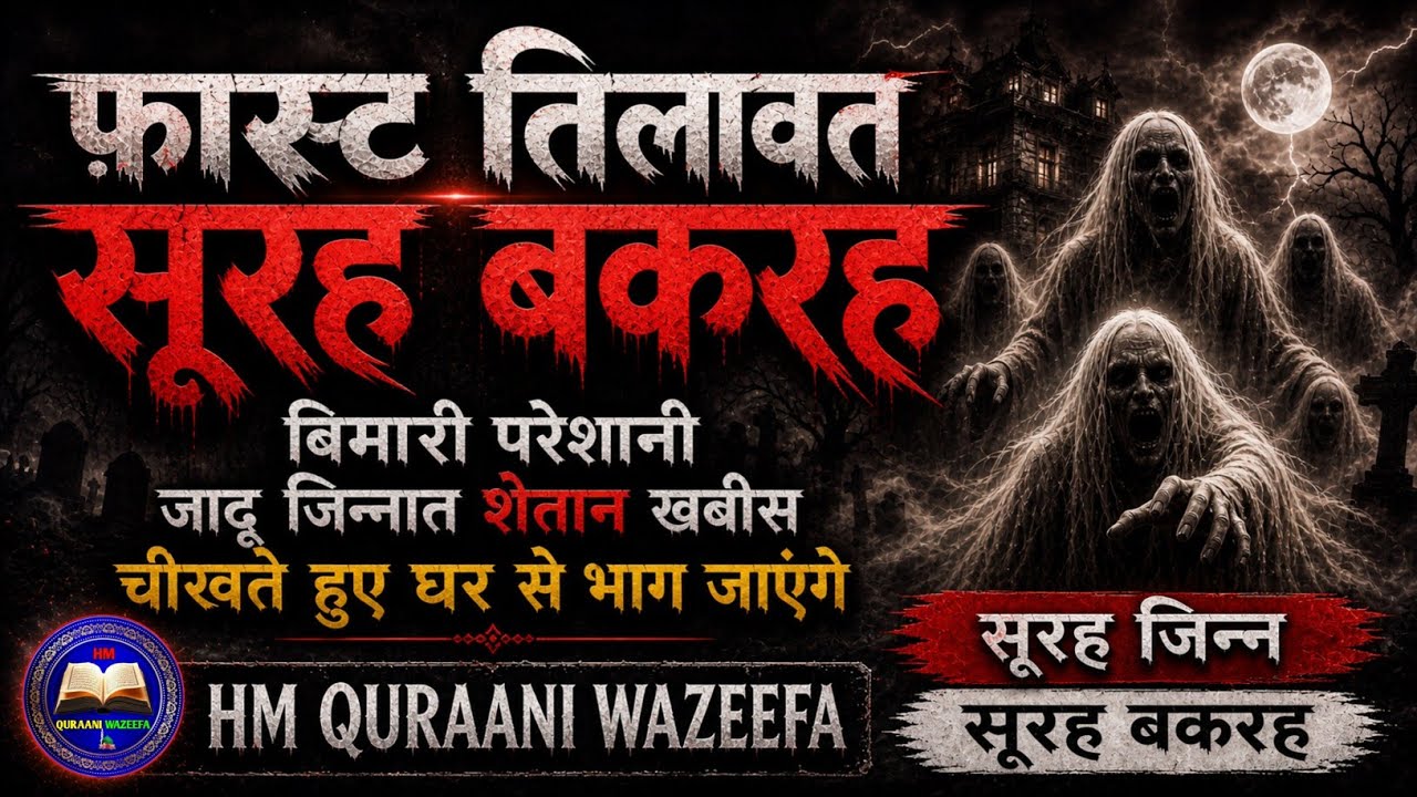 Sureh Baqrah Fast Tilawat | जादू टोना बीमारी परेशानी सब ख़तम | Morning wazeefa🤲