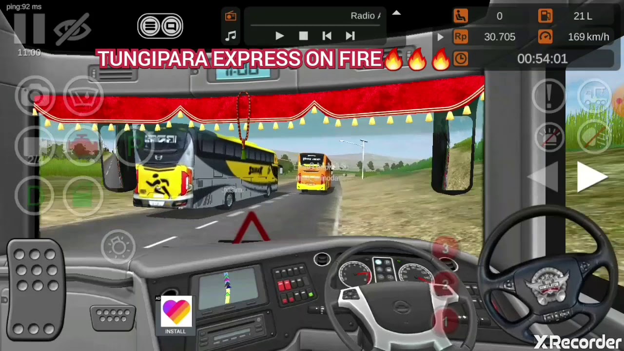 Indonesian Bus Simulator, Multiplayer  Race -Tungipara Express Bd Bus On Fire - overtake  2 Soudiya