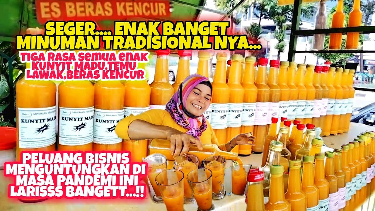 SEGER BANGET ES BERAS KENCUR NYA ALAMI ENAK BANGET - PELUANG USAHA MINUMAN JAMU TRADISIONAL
