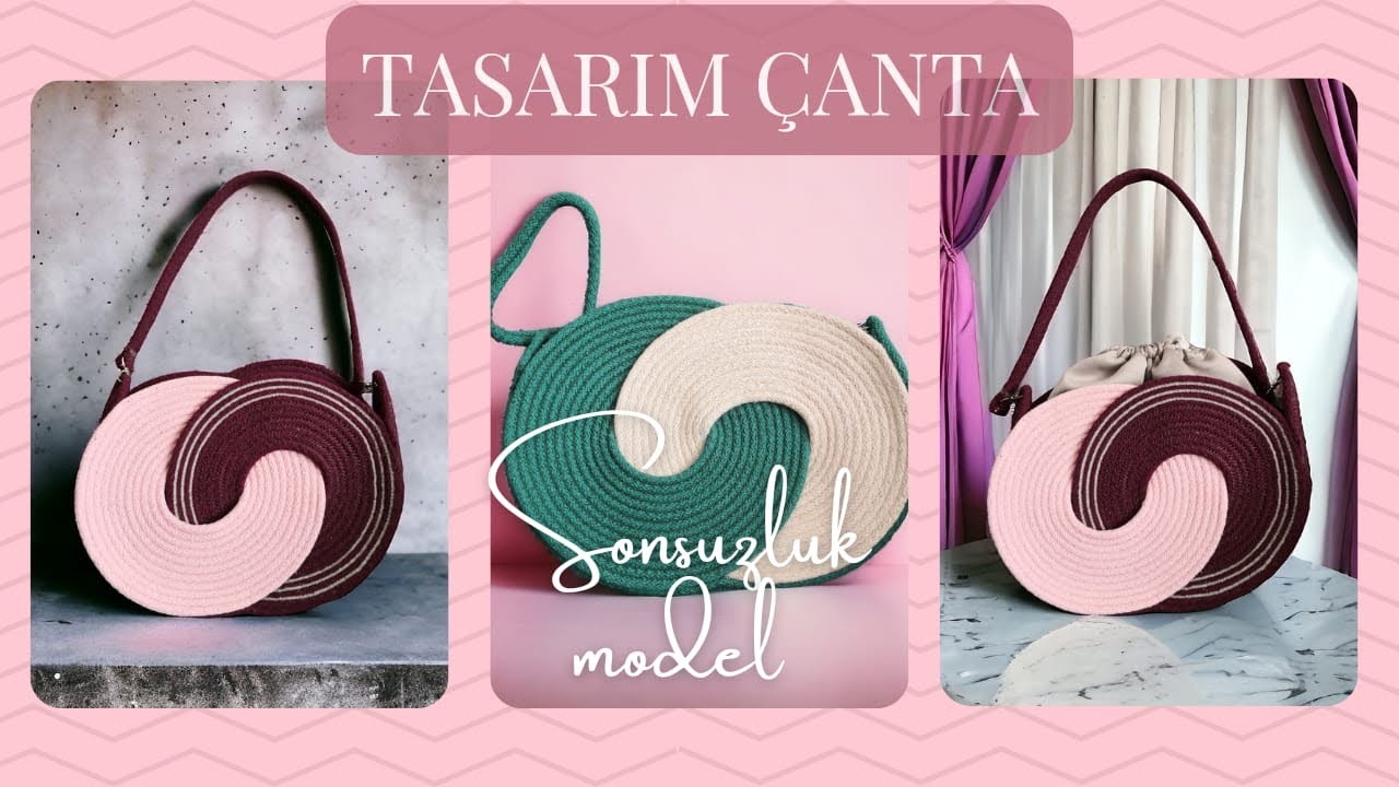 Tasarım sonsuzluk model çanta Kadın kol çantası tres kordon ipten hasır kol çantası