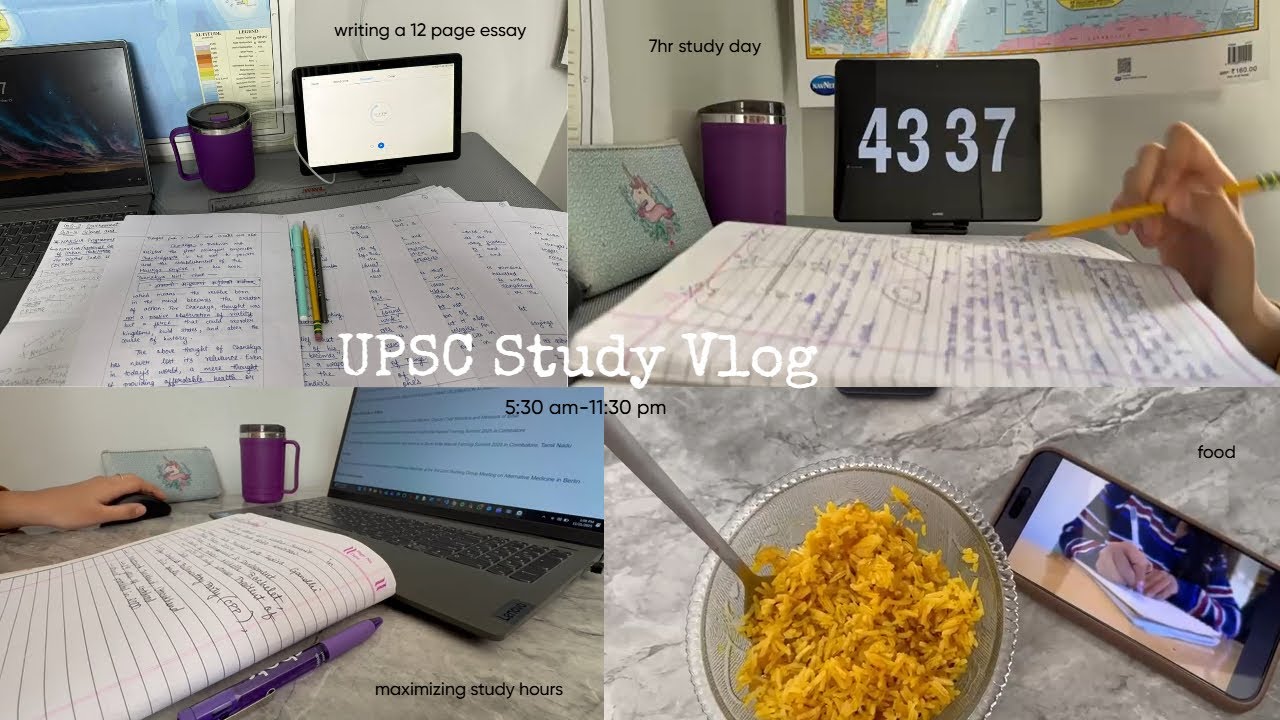 UPSC Study vlog✨| 18 hour productive day in my life, no talking, lots of studying