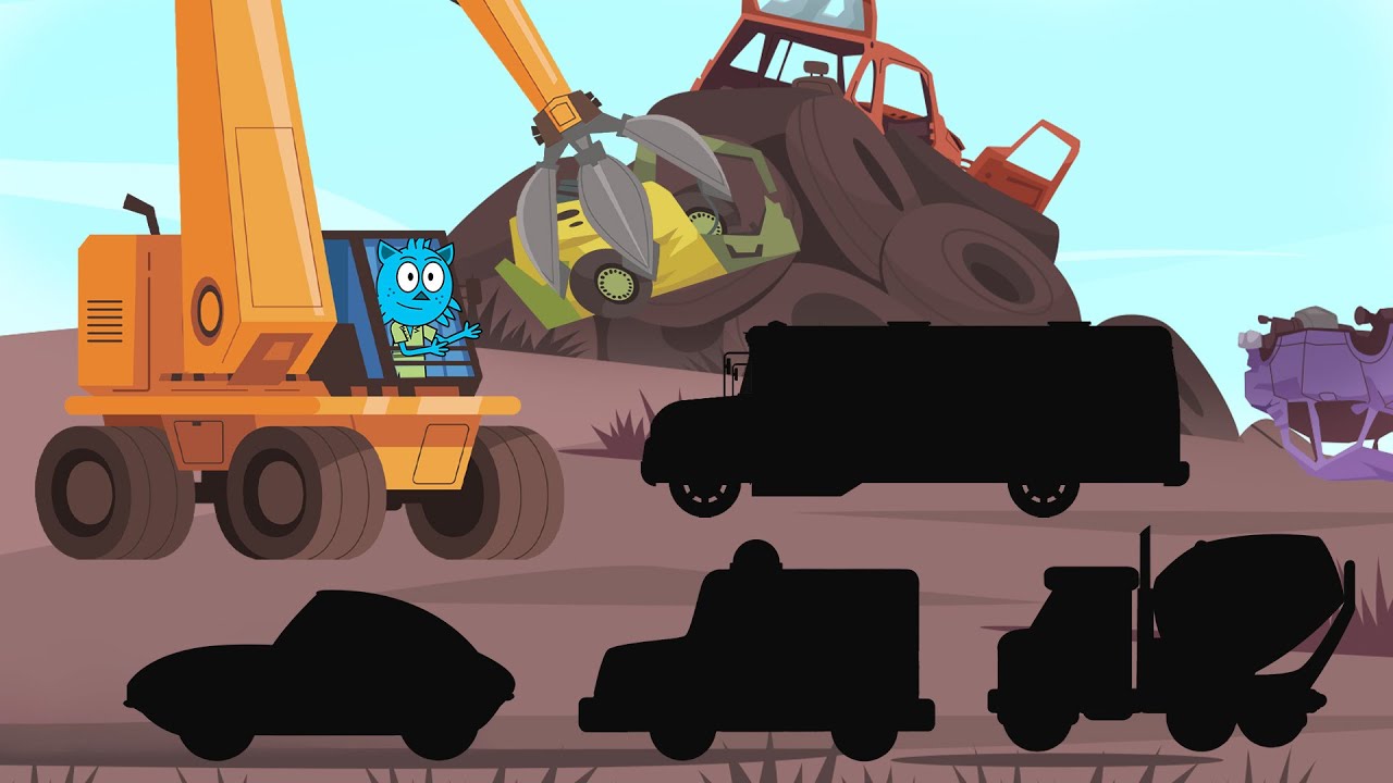 Scopriamo i veicoli nascosti nello sfasciacarrozze 🚕​🚒​ Video divertente per bambini
