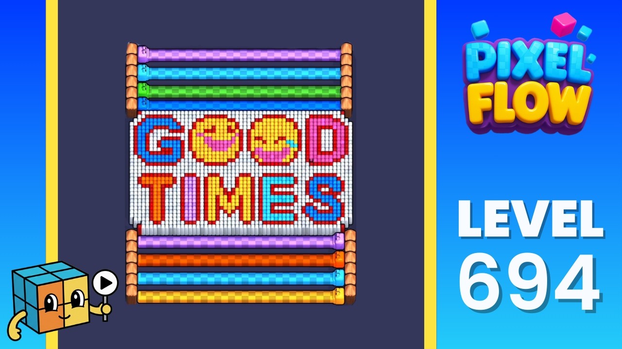 Pixel Flow Level 694 (Very Hard) Solution Walkthrough - Good Times