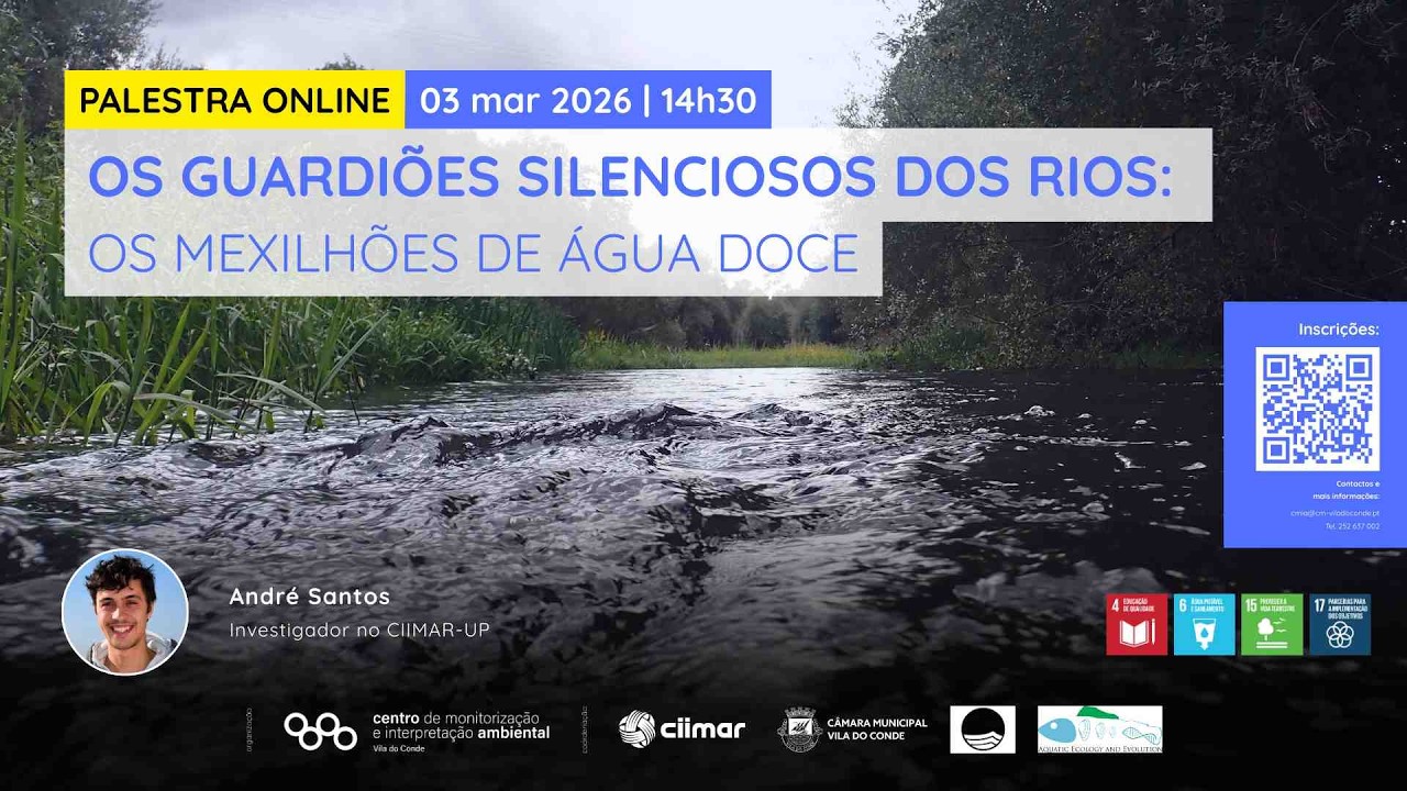 Palestra online «Os guardiões silenciosos dos rios: Os Mexilhões de Água Doce» | 03 de março de 2026