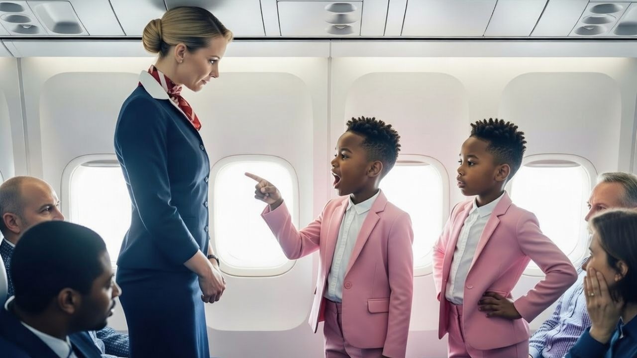 Twin Sons of a 9-Year-Old Black Billionaire Confront Racist Flight Attendant