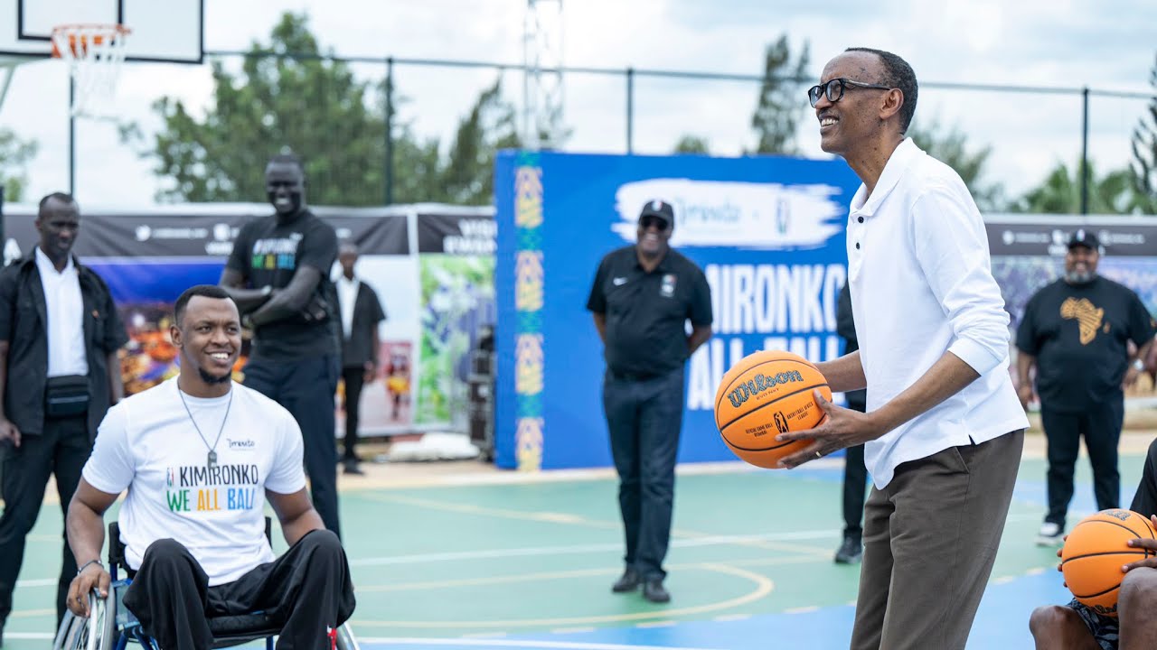 President Kagame unveils newly built basketball court in Kimironko