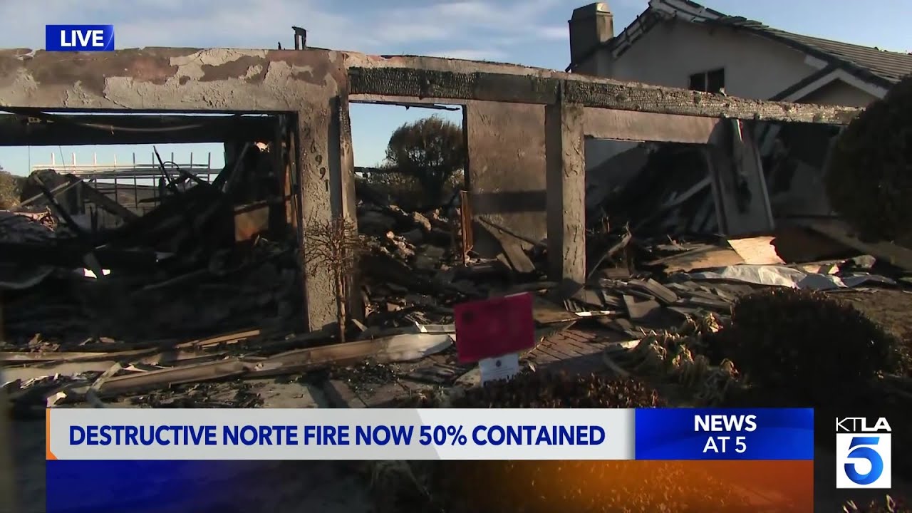 Destructive Norte Fire now 50% contained