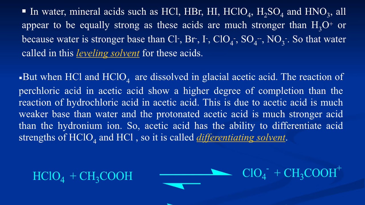 Non aqueous titrations Part1