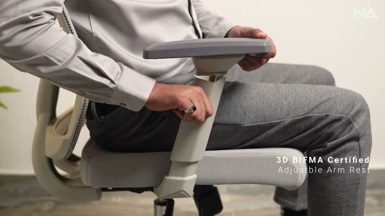 NeuArc Spinal Grey Ergonomic Office Chair | Chairs For Office Work | 3D Armrest | Seat Slider