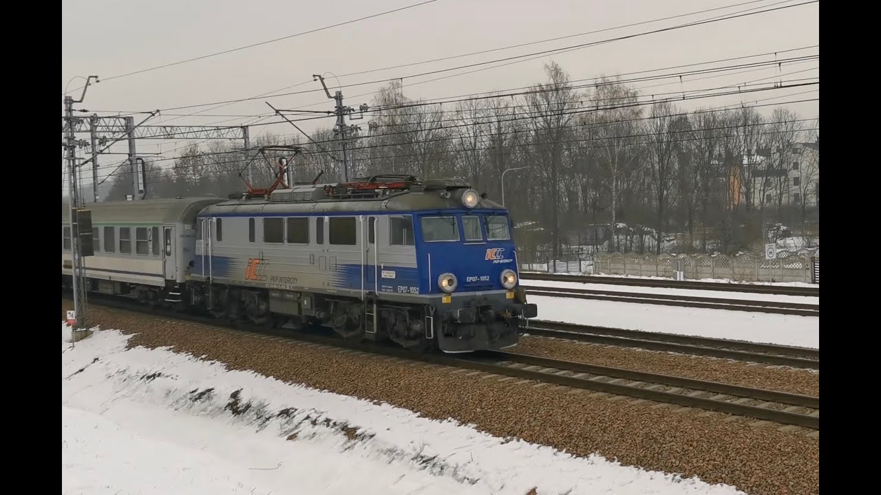 EP07-1052 TLK 30104 Małopolska Kraków Gl - Krynica-Zdrój, mijanka z SM42-1283