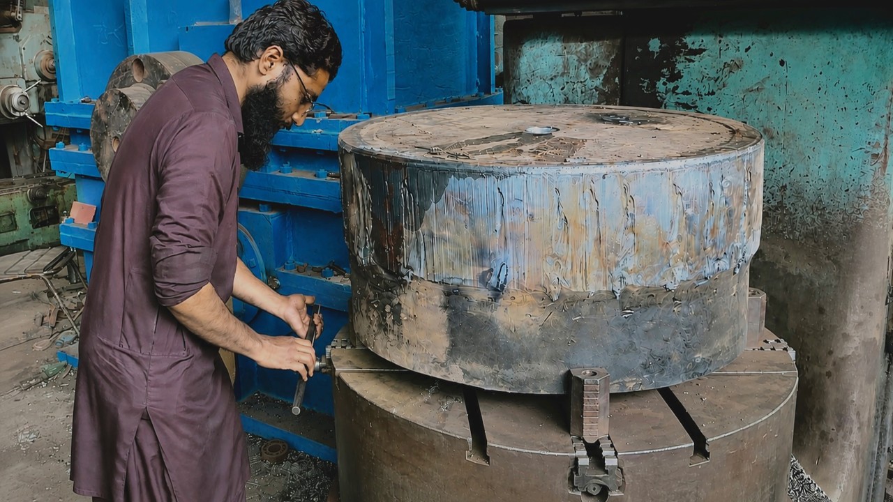 This Heavy Steel Block Will Become a Giant Gear #tools