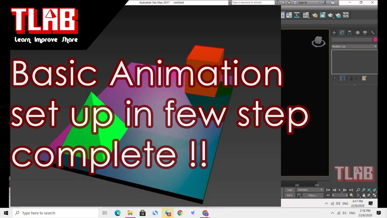 3ds max tutorial (13/14) - Basic 3d animation set up.