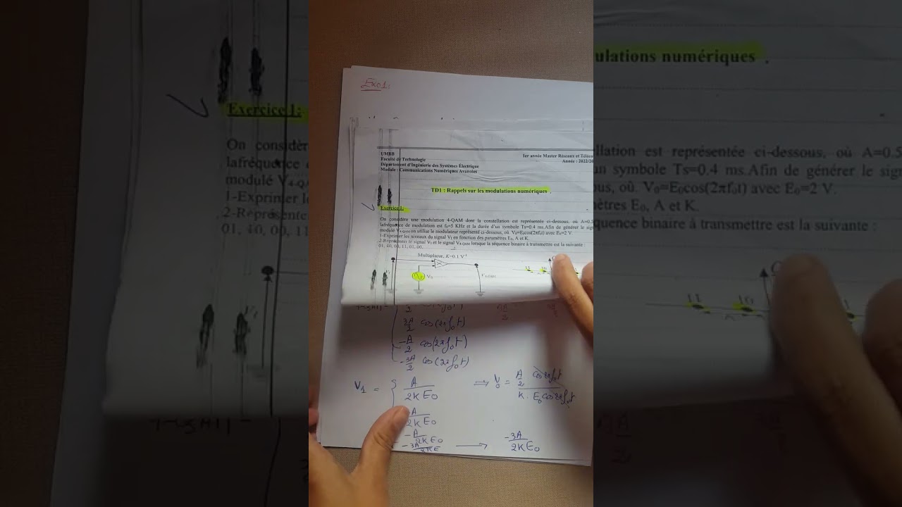 TD N°01 : exercice 01, CNA, rappels sur les modulations numérique