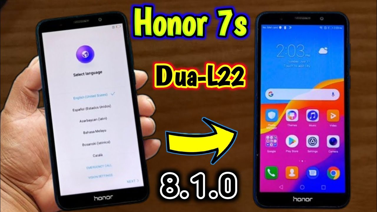 huawei honor 7s dua-l22 frp android 8.1 bypass Without Pc