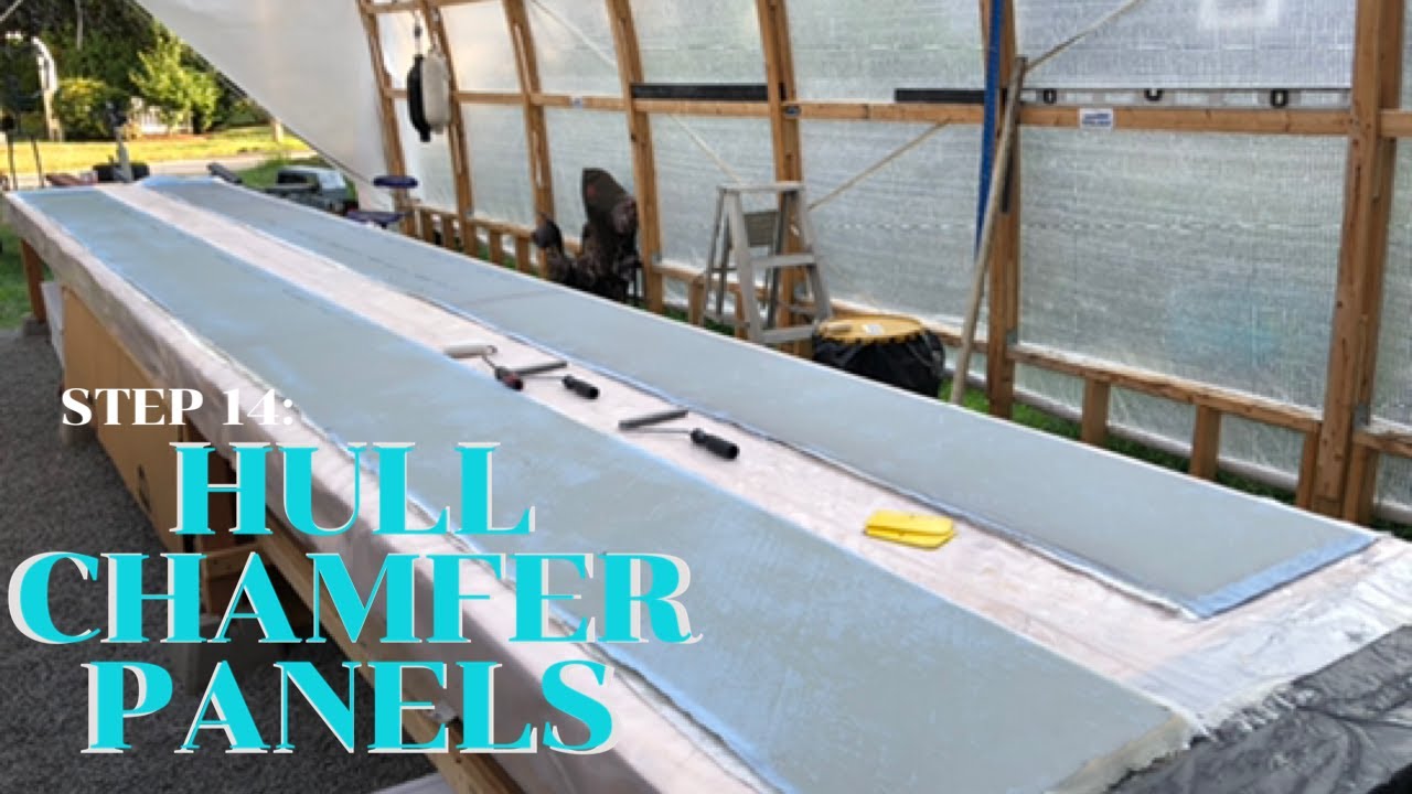 STEP 14: Hull Chamfer Panels, Here Goes Nothing! Fiber Glassing Our First LONG Foam Panels.