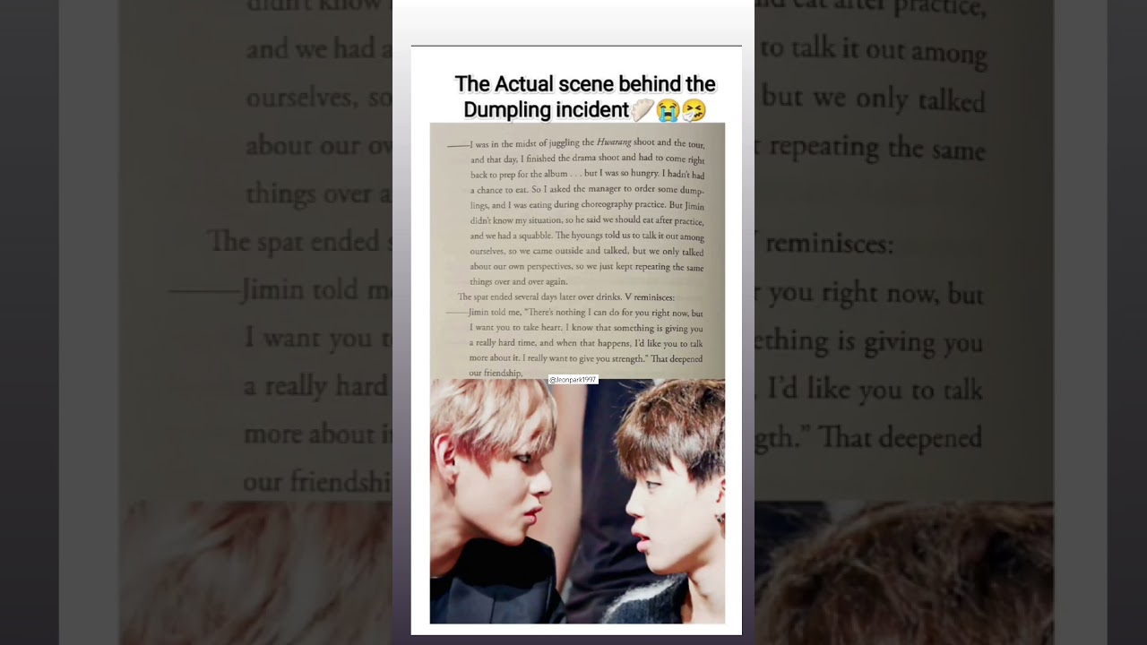 the truth behind dumpling incident 🐥💜🐯#bts#vmin #jimin #teahyung #youtubeshorts #shorts