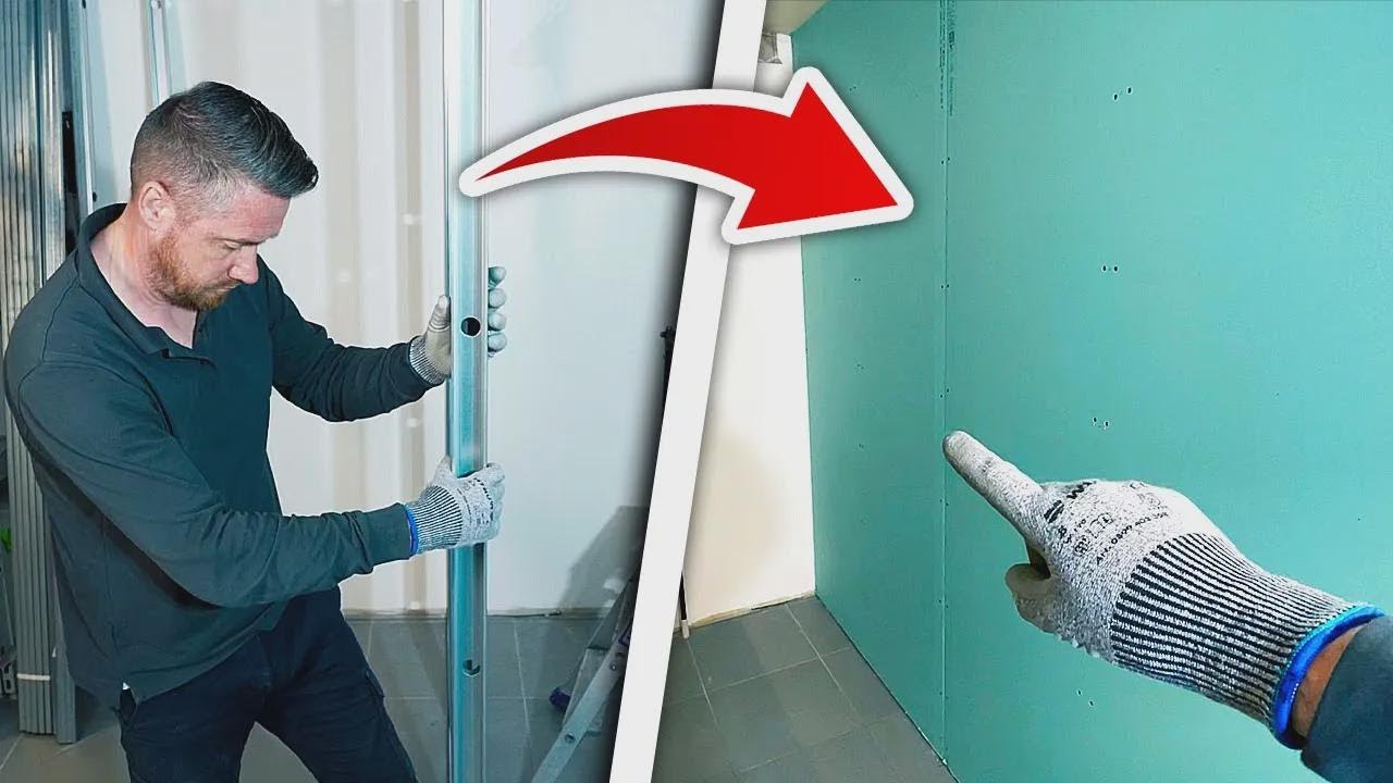 Ich bringe Rigips an die Decke & baue eine Trennwand – Badrenovierung, Folge 22