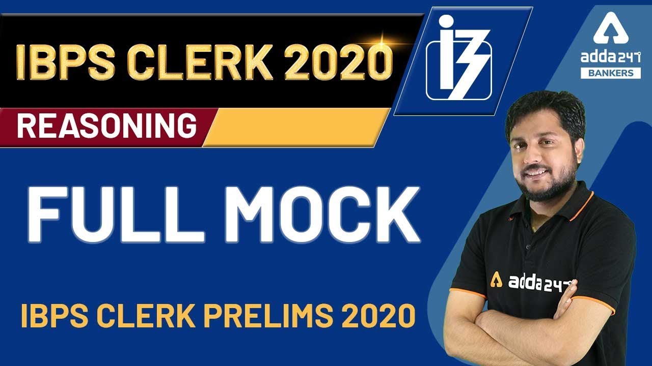 IBPS Clerk Prelims 2020 | Reasoning | Full Mock