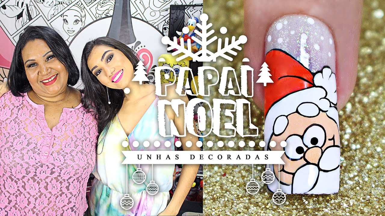 Unhas Decoradas Passo a Passo para o Natal de Papai Noel (nail art) | Cola na Villar