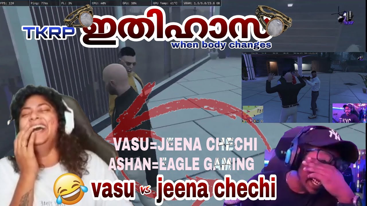 TKRP ഇതിഹാസ vasu v/s jeena chechi || body changes ijjathi RP #loco #tva #eaglegaming #tkrp