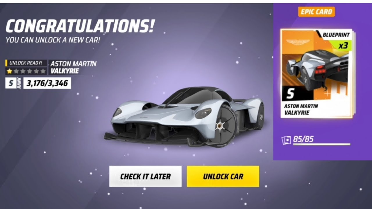 UNLOCKING ASTON MARTIN VALKYRE || ASPHALT UNITE ||