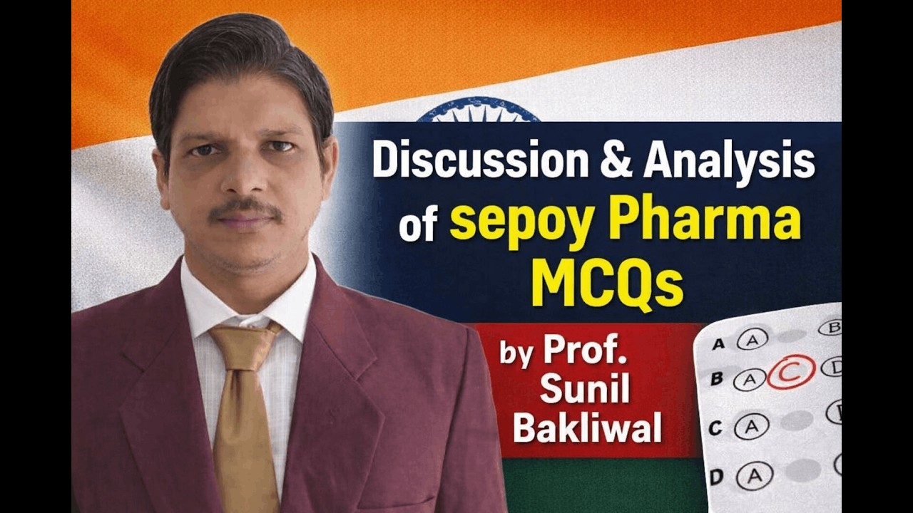 Indian Army Sepoy Pharma MCQs | Discussion & Analysis by Prof. Sunil Bakliwal