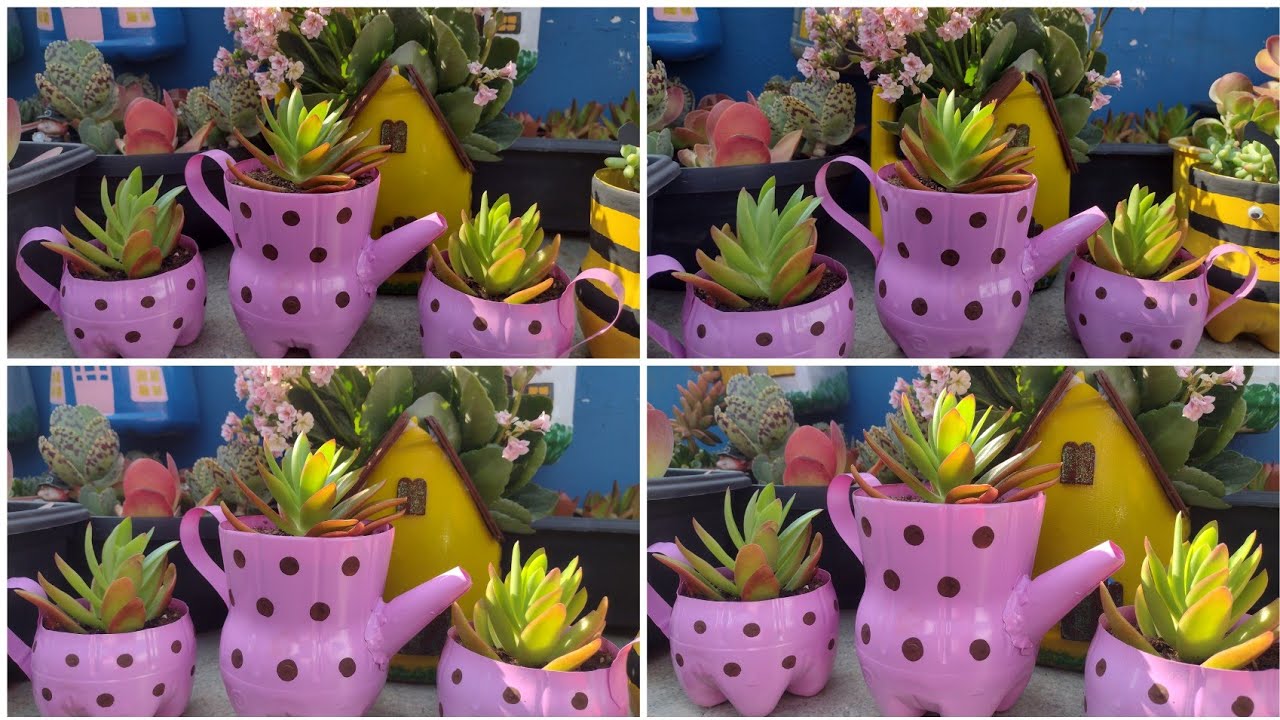 #Ideias com garrafas pet/como colar a alça nos vasos reciclando ideias legais com garrafas plásticas