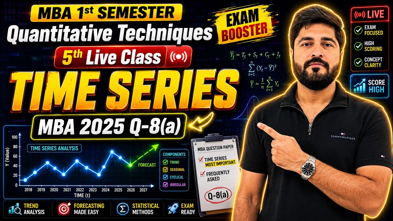 Quantitative Techniques | Live Class 5 | DAVV MBA | MBA 1st Sem | DAVV Exam | Nikhil Sir |